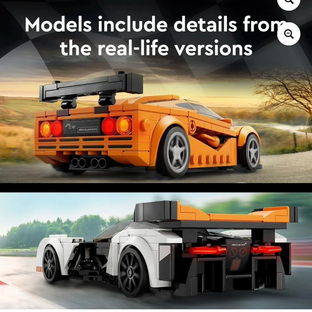 Lego Speed Champions McLaren Orange and White Race Cars